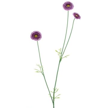 Branche de fleurs décorative Bellis NIKSA, lilas foncé, 55cm