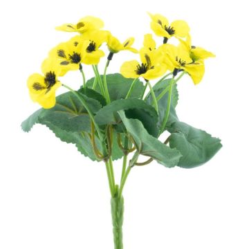 Fleur décorative Pensée EROMA, piquet, jaune, 20cm