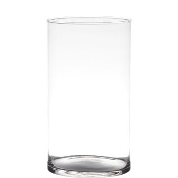 Vase cylindrique en verre SANYA EARTH, transparent, 21cm, Ø14cm