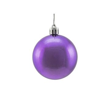 Boule de sapin de Noël MELANIA, 6 pièces, violet métallique, Ø6cm