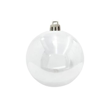 Boule de sapin de Noël CANELA, blanc brillant, Ø20cm