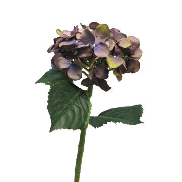 Fleur artificielle hortensia FUXIANG, violet-vert, 50cm