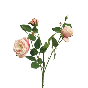 Branche décorative de Rose SHIYUN, fuchsia-crème, 60cm