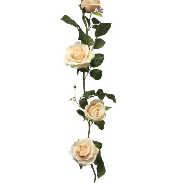 Guirlande de roses artificielles KAILIN, crème-rose, 145cm