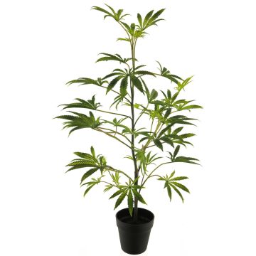 Plante artificielle Schefflera elegantissima SHANRU, tronc artificiel, pot décoratif, vert, 90cm