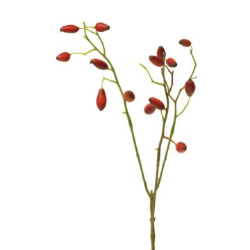 Branche artificielle d'églantine XINGRUI avec fruits, rouge, 45cm