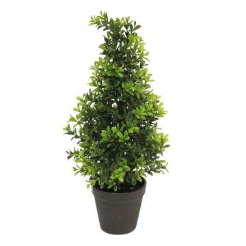 Pyramide de buis artificiel TOM, en cache-pot, 45cm