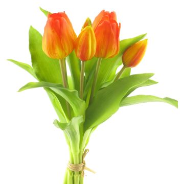 Bouquet de tulipes artificielles LONA, orange-jaune, 30cm