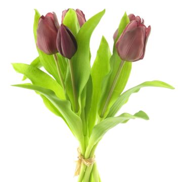 Bouquet de tulipes artificielles LONA, violet foncé, 30cm