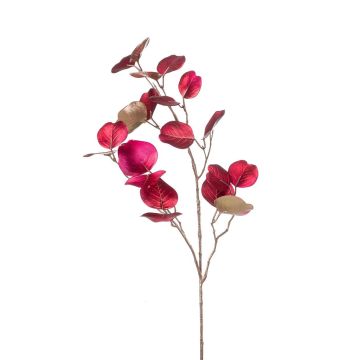 Branche d'eucalyptus décorative FERNI, rouge métallique, 80cm