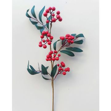 Branche de sorbier des oiseaux en plastique BERNFRIEDE avec des fruits, rouge, 55cm