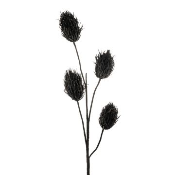 Eryngium en mousse synthétique MISAEL avec des paillettes, noir, 120cm