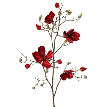 Branche de magnolia en velours JACKA, rouge, 105cm