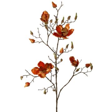 Branche de magnolia en velours JACKA, orange, 105cm