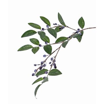 Branche décorative Myrtillier PETRINA avec des baies, bleu, 80cm