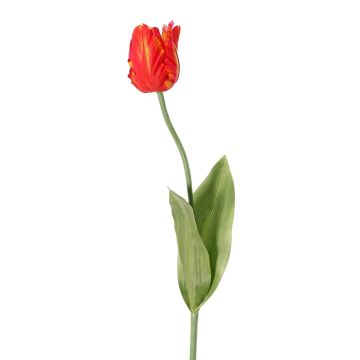 Fleur artificielle Tulipe perroquet UAKARI, rouge-orange-vert, 65cm, Ø6cm