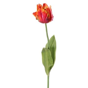 Fleur artificielle Tulipe perroquet UAKARI, rouge-fuchsia-orange-vert, 65cm, Ø6cm