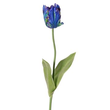 Fleur artificielle Tulipe perroquet UAKARI, bleu-vert, 65cm, Ø6cm