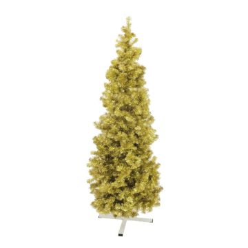 Sapin artificiel CHRISTOBAL, or métallique, 210cm, Ø80cm