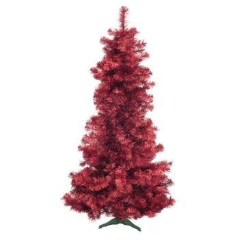 Sapin artificiel CHRISTOBAL, rouge métallique, 210cm, Ø80cm