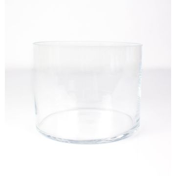 Porte-bougie cylindre en verre SANSA EARTH, transparent, 15cm, Ø18,5cm