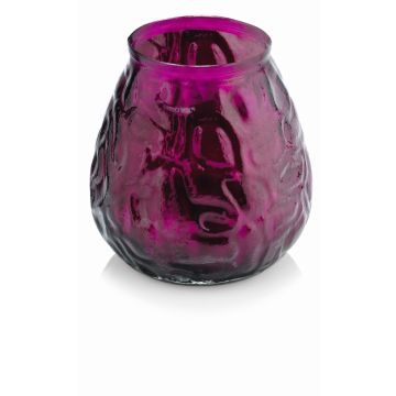 Bougeoir MAYELA avec cire, rose fuchsia, 10,5cm, Ø10cm, 48h