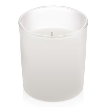 Bougie MAHESH dans un verre, blanc mat, 8,3cm, Ø7,3cm, 30h