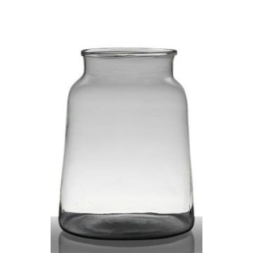 Verre recyclé pour bougies QUINN EARTH, transparent-vert, 30cm, Ø23cm