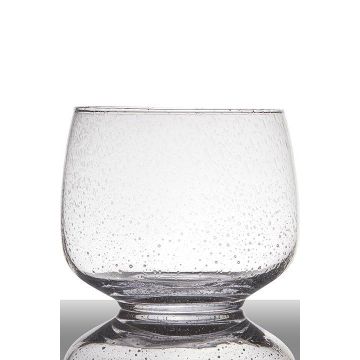 Vase avec optique de bulles GRACIE avec pied, transparent, 18,5cm, Ø22cm