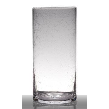 Vase en verre avec petites bulles SANUA, cylindre, transparent, 40cm, Ø19cm