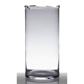 Vase décoratif avec ligne de cassure BROOKE, verre, transparent, 37cm, Ø18cm