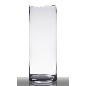 Vase décoratif avec ligne de cassure BROOKE, verre, transparent, 47cm, Ø18cm