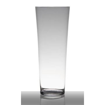 Vase en verre AMNA EARTH, conique, transparent, 40cm, Ø16,5cm