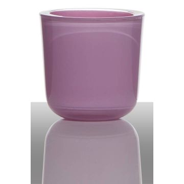 Bougeoir en verre NICK, lilas, 7,5cm, Ø7,5cm