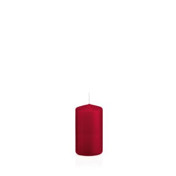 Bougie pilier MAEVA, rouge foncé, 8cm, Ø4cm, 12h - Made in Germany