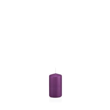 Bougie pilier MAEVA, violet, 10cm, Ø5cm, 23h - Made in Germany