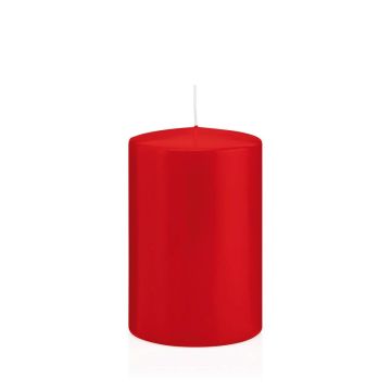 Bougie pilier MAEVA, rouge, 15cm, Ø10cm, 113h - Made in Germany