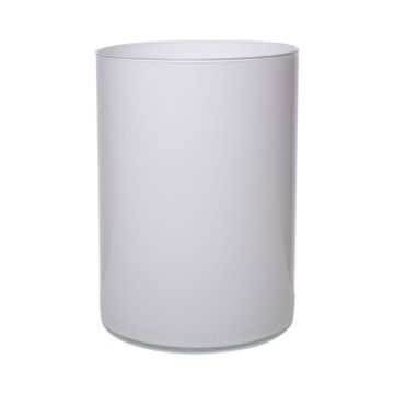 Vase cylindrique en verre SANYA EARTH, blanc, 25cm, Ø18cm