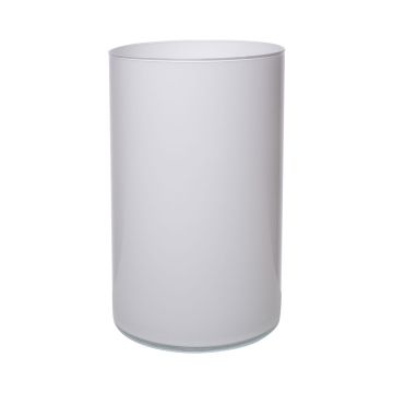 Vase cylindrique en verre SANYA EARTH, blanc, 30cm, Ø16cm