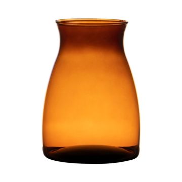 Vase décoratif MAISIE en verre, orange-brun-transparent, 20cm, Ø14cm