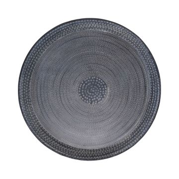 Assiette ronde SOLANYI en métal, à motifs, noir, Ø63,5cm