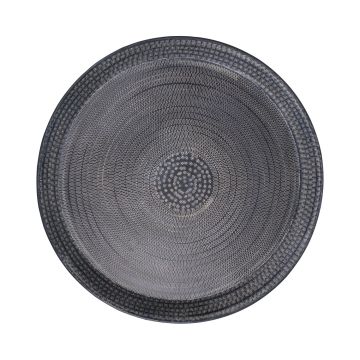 Assiette ronde SOLANYI en métal, à motifs, noir, Ø68,5cm