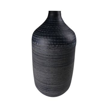 Vase décoratif en métal SOLANYI, à motifs, noir, 45,5cm, Ø22cm