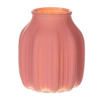 Petit vase de table en verre AMORY, rose antique mat, 16cm, Ø13,8cm