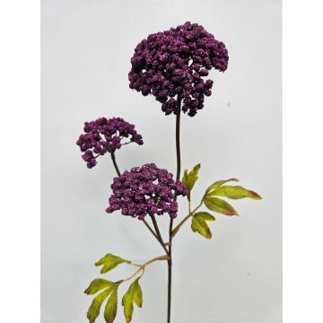 Branche fleurie artificielle Achillée VOLKERDINE, violet foncé, 70cm