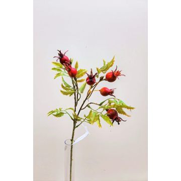 Branche d'églantier décorative VIVEKA avec des cynorrhodons, rouge, 50cm