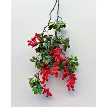 Branche d'églantier en plastique WARUNA avec des cynorrhodons, rouge, 85cm