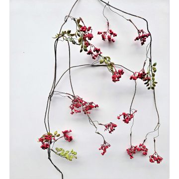 Guirlande de baies de sureau décorative CHAMBAL avec des fruits, rouge, 140cm