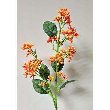 Branche de boule de neige décorative LABIBA avec des bourgeons, orange, 60cm