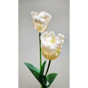 Fleur artificielle Tulipe PJASSINA, blanc-crème, 65cm